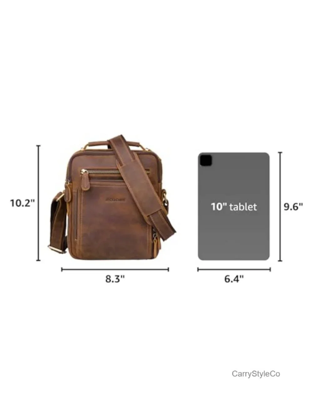 Genuine Cowhide Leather Messenger Bag Crossbody Shoulder Bag for Men Work Travel